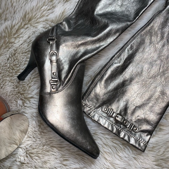 Fioni Silver Heeled Boots - Picture 2 of 5